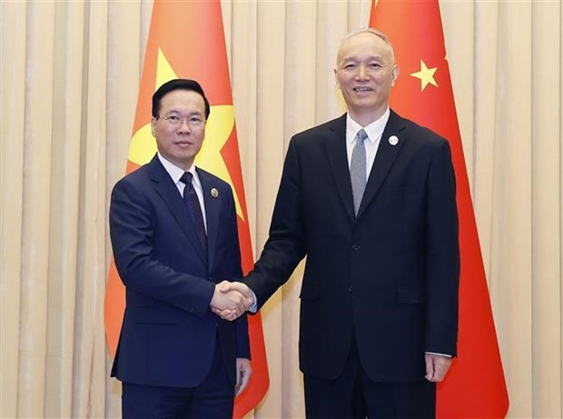 President Vo Van Thuong meets with senior Communist Chinese Party  official in Beijing