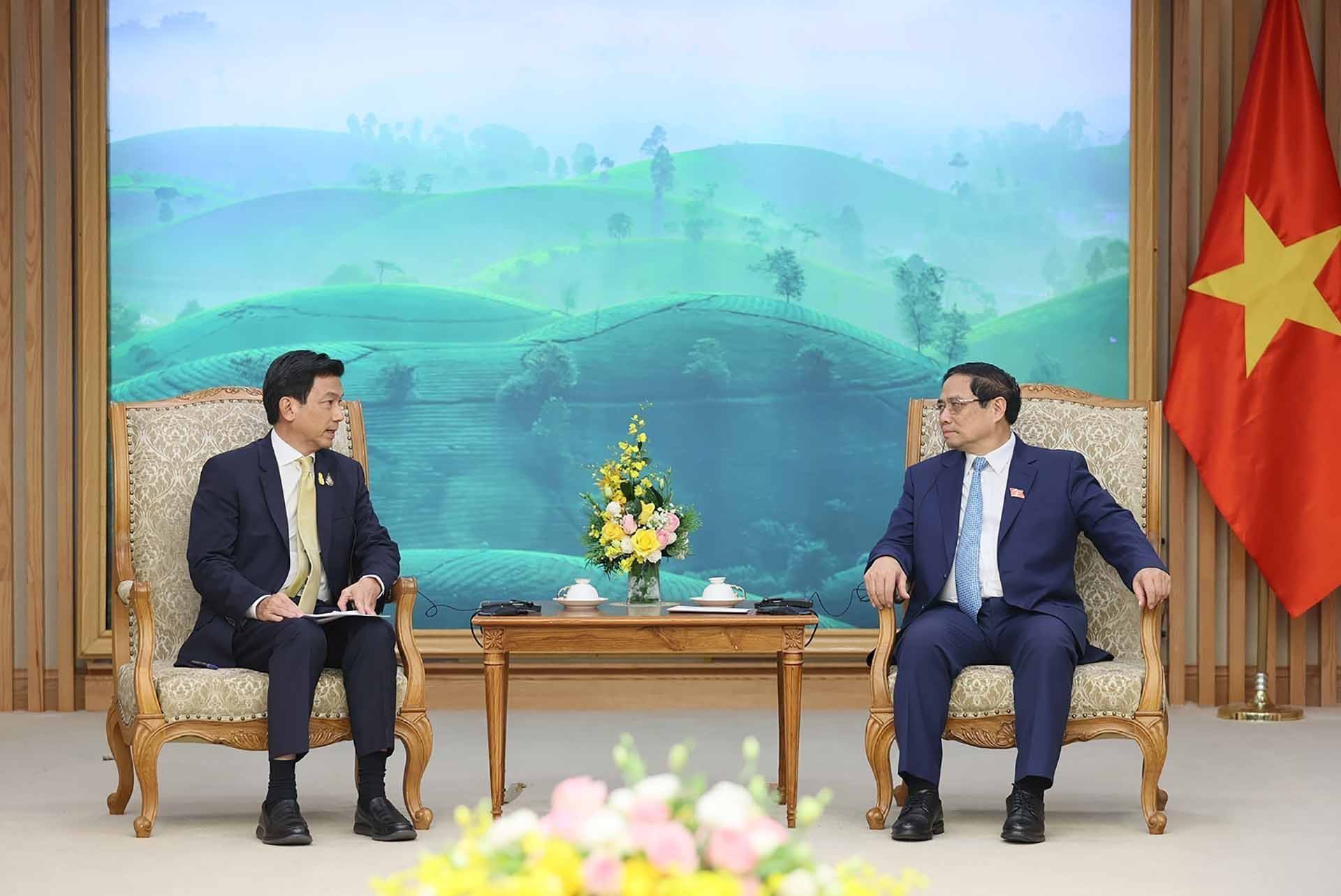 Thủ tướng Phạm Minh Chính tiếp Phó Thủ tướng, Bộ trưởng Ngoại giao Thái Lan Parnpree Bahiddha-Nukara. (Nguồn: TTXVN)