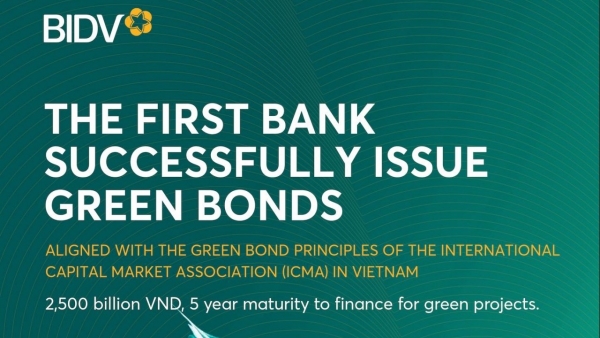 BIDV successfully issues VND 2,500 billion bonds to finance environmental projects