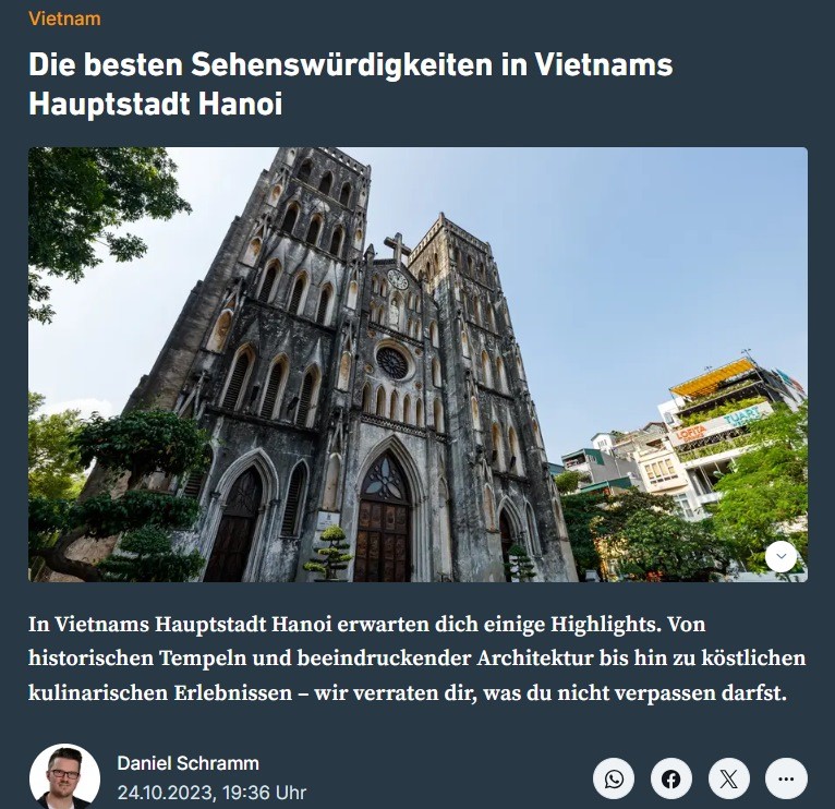Báo Đức: Du khách có thể rơi vào cuộc ‘phiêu lưu ẩm thực’ khi tham quan Thủ đô Hà Nội