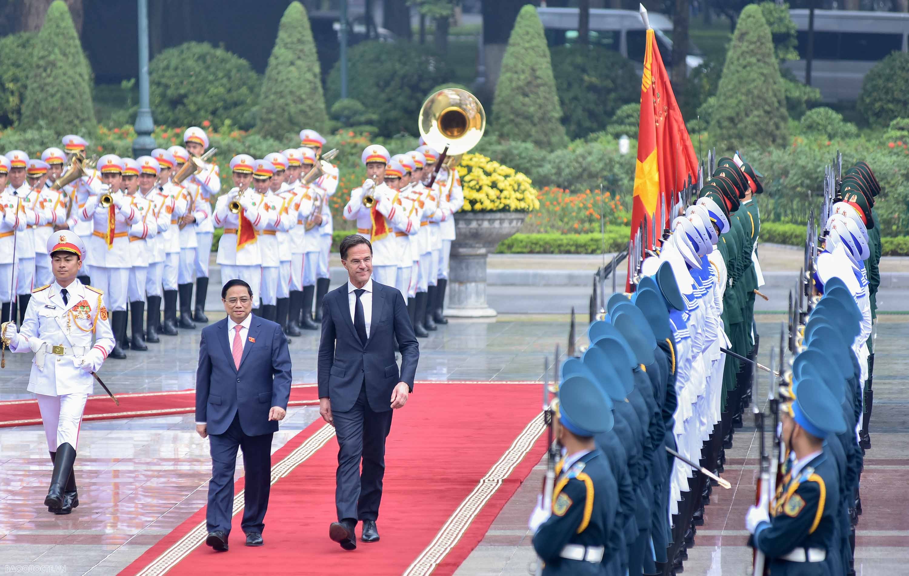 Official welcome ceremony held for Dutch Prime Minister Mark Rutte