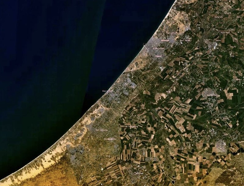 Dải Gaza nhìn từ vệ tinh