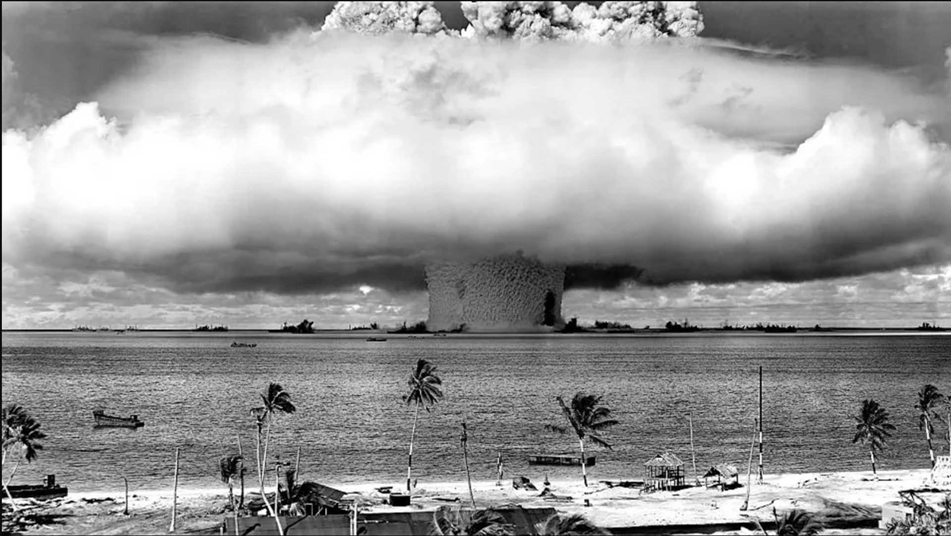 Hiện trường vụ thử hạt nhân của Mỹ tại quần đảo Bikini ngày 25/7/1946.