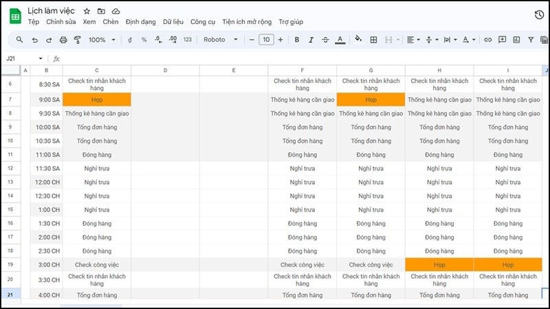 Cách tạo lịch công việc trên Google Sheets cực nhanh mà bạn có thể cần