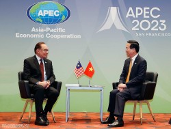 APEC 2023: Chủ tịch nước Võ Văn Thưởng tiếp Thủ tướng Malaysia Anwar Ibrahim