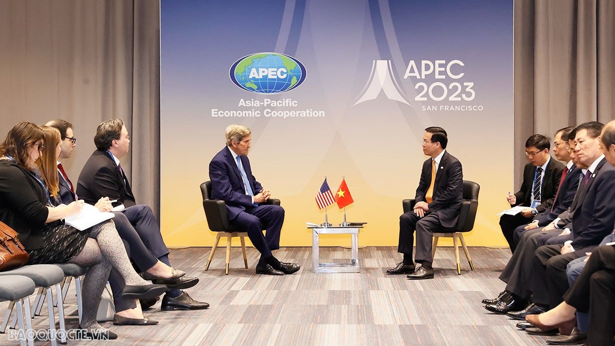 President Vo Van Thuong receives US Special Envoy for Climate John Kerry in San Fransisco