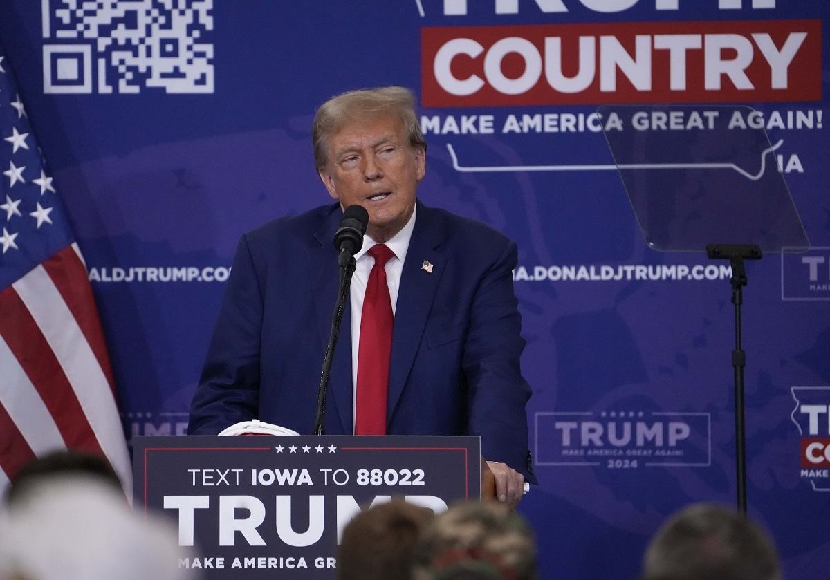 (11.19) Phát biểu tại Iowa ngày 18/11, cựu tổng thống Mỹ Donald Trump đã bày tỏ sự phản đối với IPEF. (Nguồn: AP)