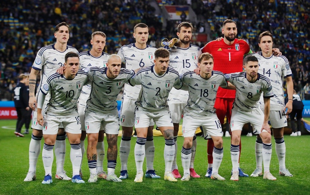 Đội hình ra sân của đội tuyển Italy.