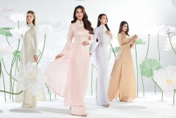 Hoa hậu Trái đất 2023 tổ chức tại Việt Nam, nghệ sĩ Trương Ngọc Ánh và top 3 Miss Earth 2022 chụp ảnh cùng áo dài truyền thồng