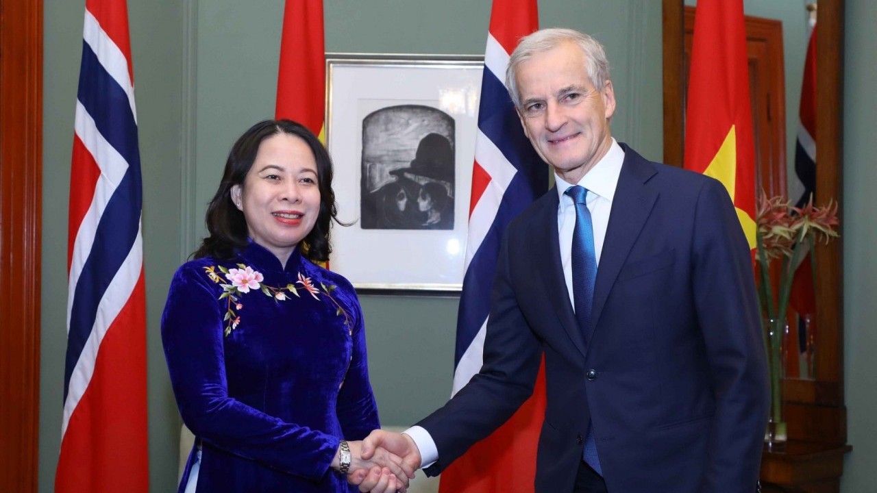 Phó Chủ tịch nước Võ Thị Ánh Xuân hội đàm với Thủ tướng Na Uy Jonas Gahr Store