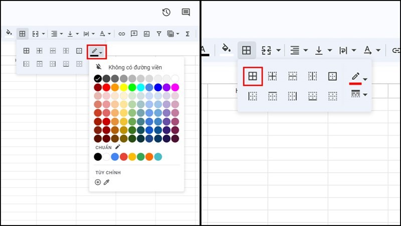 Cách tạo màu viền ô trong Google Sheets siêu đơn giản