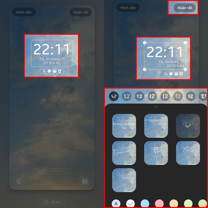 Hướng dẫn chỉnh vị trí đồng hồ trên màn hình khóa One UI 6
