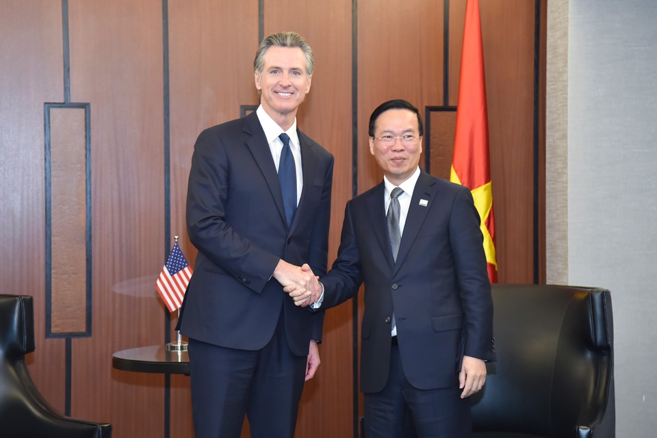 Chủ tịch nước Võ Văn Thưởng đã tiếp ông Gavin Newsom, Thống đốc bang California, Hoa Kỳ.