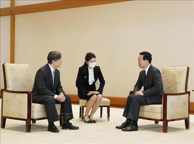 President Vo Van Thuong meets with Japanese Emperor, Empress