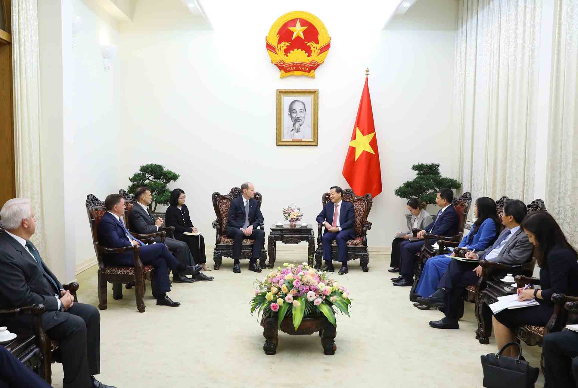 Phó Thủ tướng Lê Minh Khái tiếp ông Shayne Elliott, Tổng giám đốc Tập đoàn ANZ. (Nguồn: TTXVN)