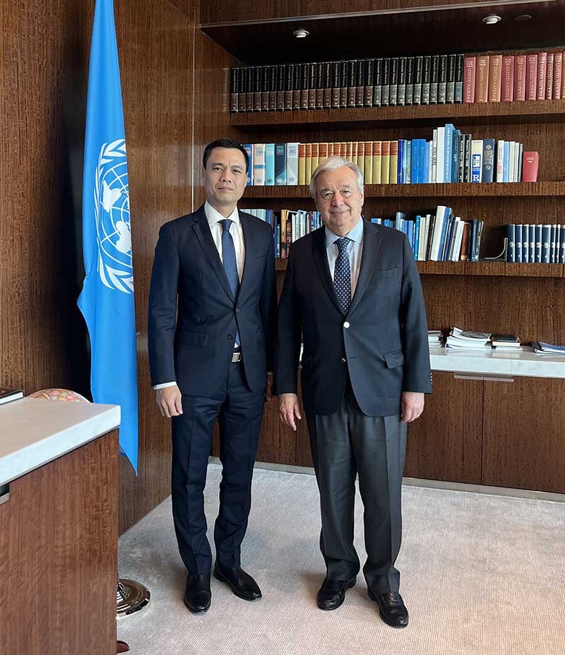 Tổng thư ký Liên hợp quốc Antonio Guterres và Đại sứ Đặng Hoàng Giang.
