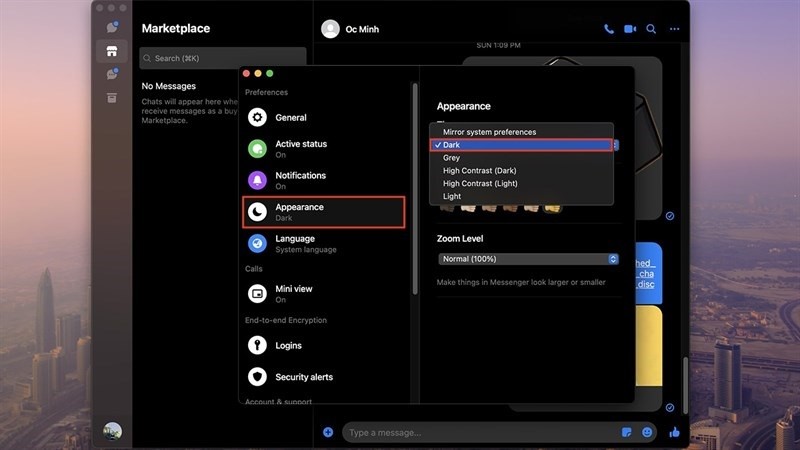 Cách bật chế độ tối Messenger trên MacBook giúp bạn bảo vệ đôi mắt