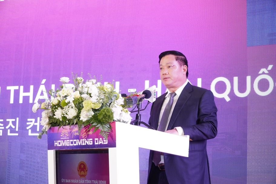 Ông Nguyễn Khắc Thận - Chủ tịch UBND tỉnh Thái Bình phát biểu tại hội nghị.
