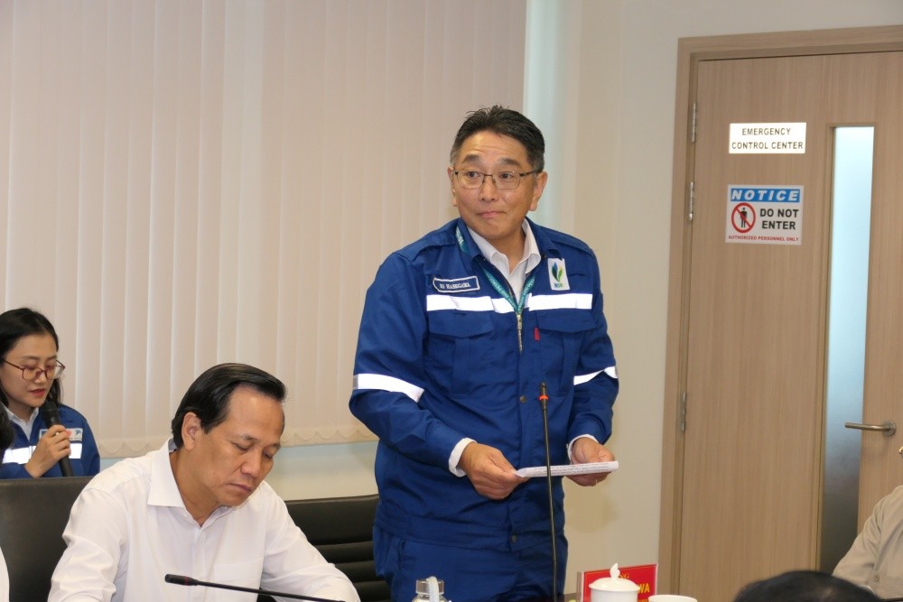 Tổng Giám đốc Công ty TNHH Lọc hóa dầu Nghi Sơn So Hasegawa phát biểu