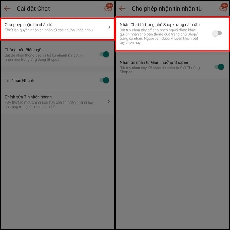 Chặn tin nhắn trên Shopee chỉ với 2 bước đơn giản