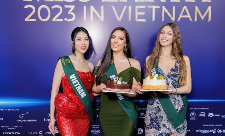 Miss Earth 2023: Hoa hậu Đỗ Thị Lan Anh tổ chức sinh nhật cho Hoa hậu Anh và Hoa hậu Serbia