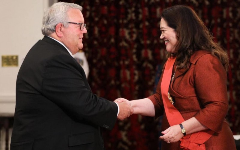 Chủ tịch Quốc hội New Zealand Gerry Brownlee và Toàn quyền Dame Cindy Kiro. (Nguồn: RNZ)