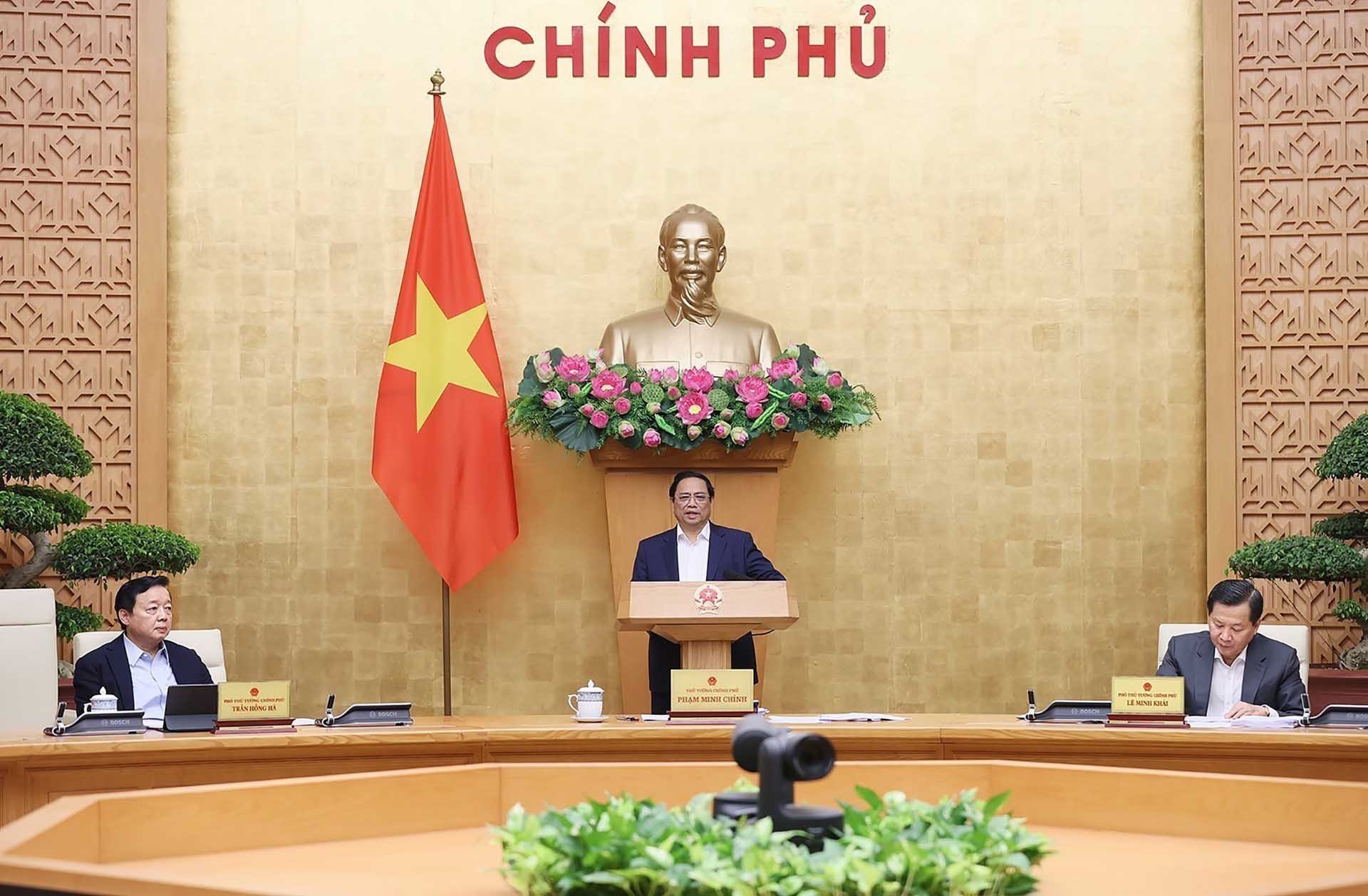 Thủ tướng Phạm Minh Chính chủ trì phiên họp. (Nguồn: TTXVN)