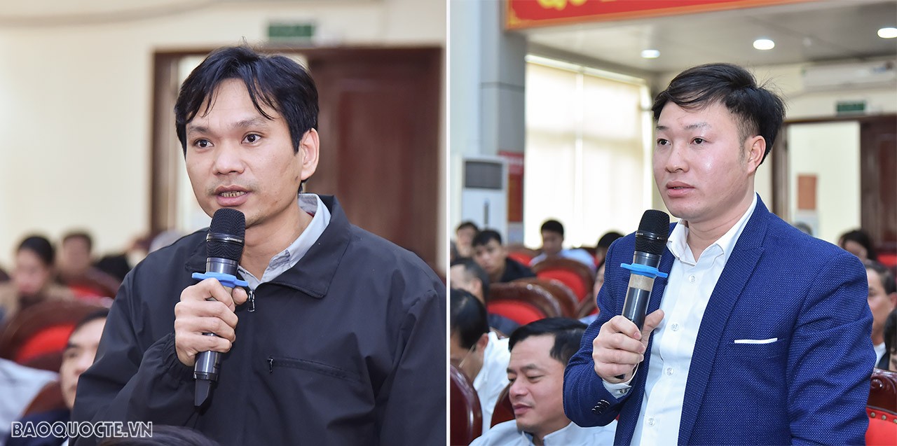 Bộ trưởng Ngoại giao Bùi Thanh Sơn cùng đoàn ĐBQH tỉnh Vĩnh Phúc tiếp xúc cử tri huyện Yên Lạc