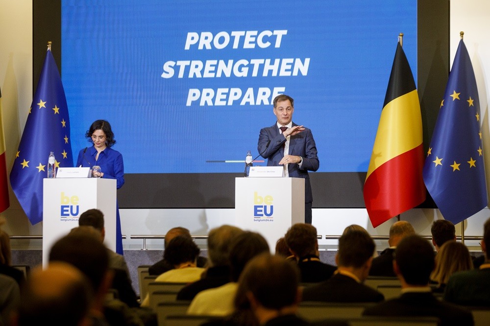 (12.09) Thủ tướng Bỉ Alexander De Croo nêu ưu tiên của nước này trong nhiệm kỳ Chủ tịch luân phiên Hội đồng châu Âu. (Nguồn: Belga)