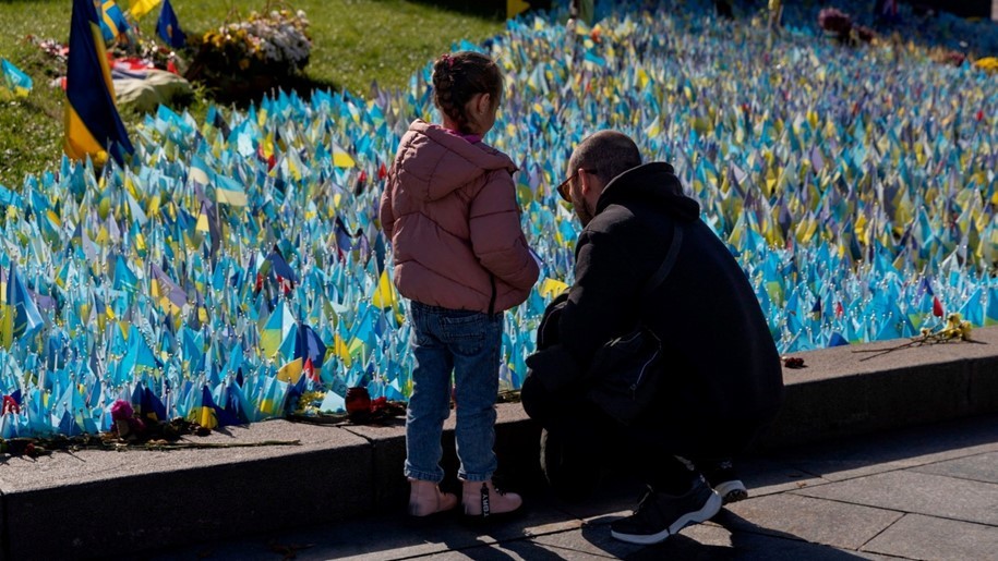 Đài tưởng niệm tại Quảng trường Độc lập ở Kiev, Ukraine, dành cho những người lính thiệt mạng trong cuộc chiến chống Nga. (Nguồn: AP)