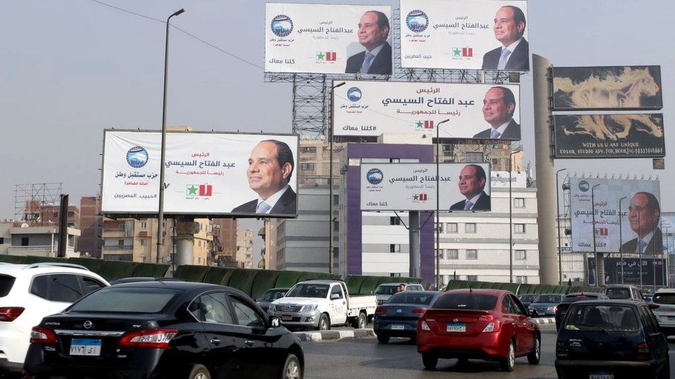 Tổng thống đương nhiệm Abdel Fattah El Sisi được dự báo sẽ tiếp tục nằm quyền trong nhiệm kỳ thứ ba. (Nguồn: BBC)