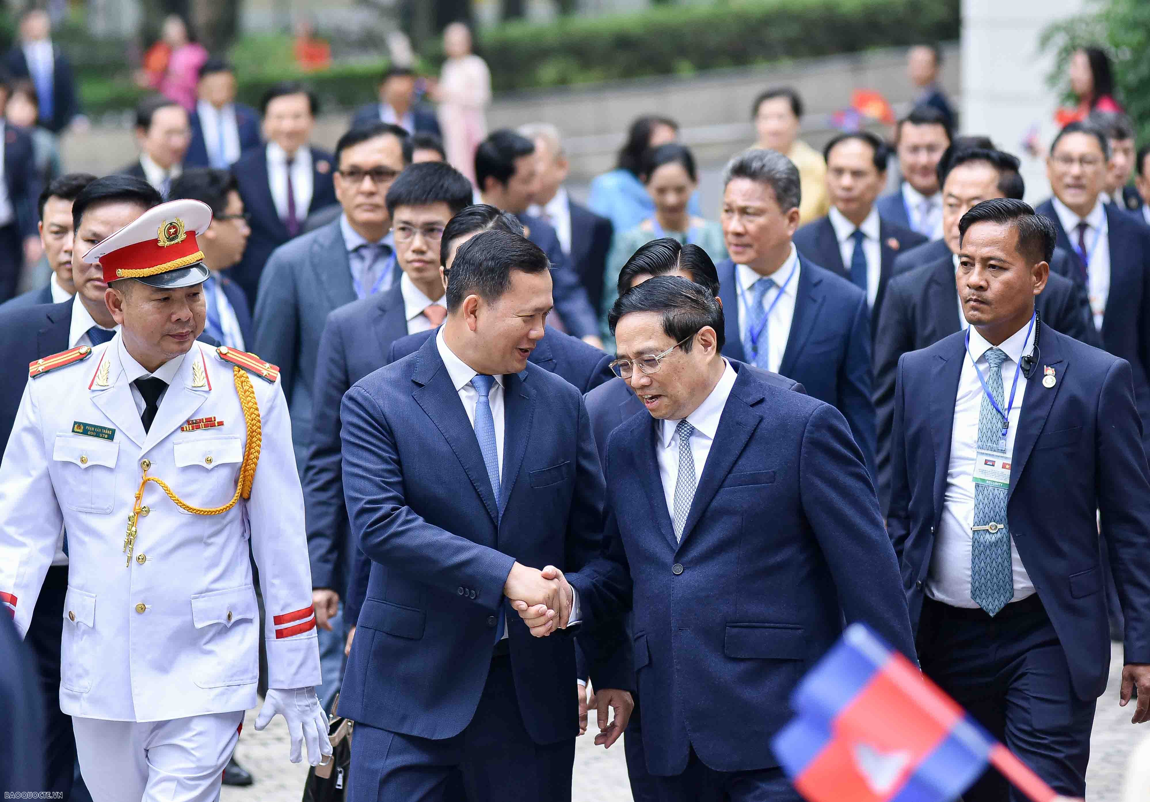 Prime Minister Pham Minh Chinh hosted welcome ceremony for Cambodian PM Hun Manet