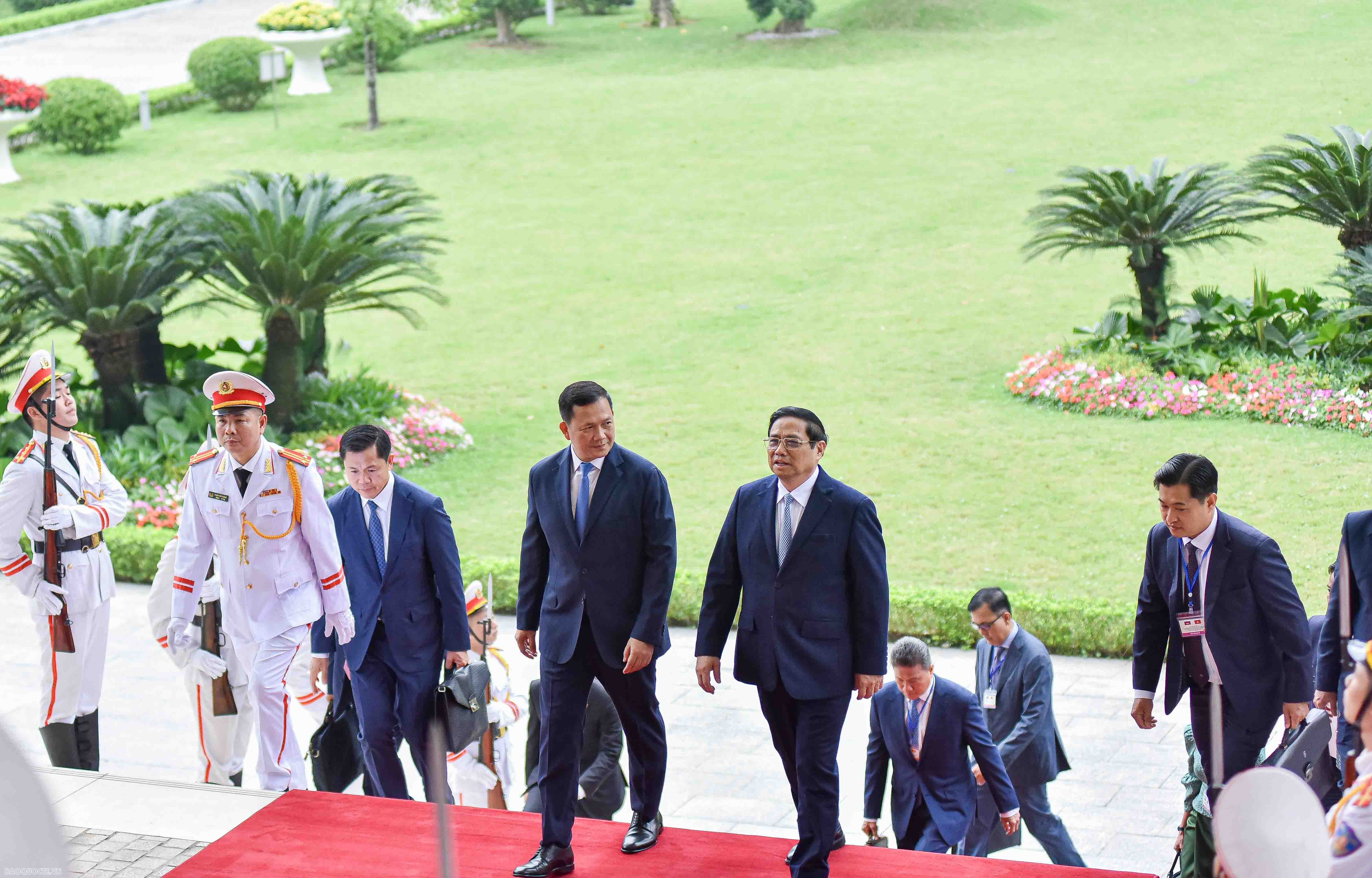 Prime Minister Pham Minh Chinh hosted welcome ceremony for Cambodian PM Hun Manet