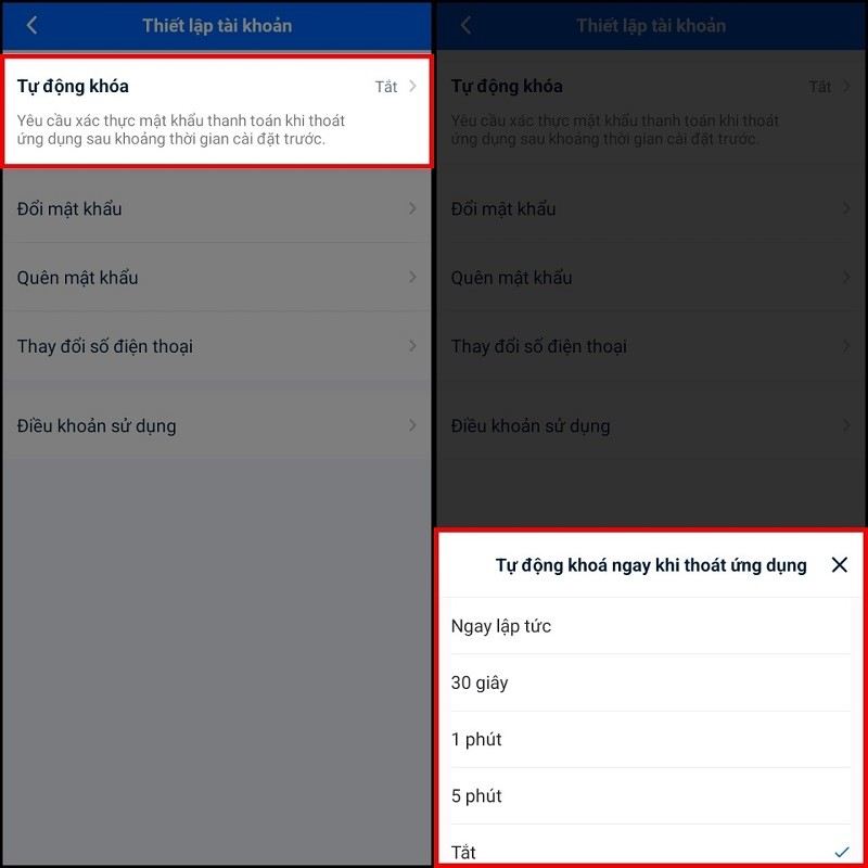 Cách chỉnh thời gian khóa ZaloPay để đảm bảo an toàn cho tài khoản