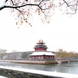 Trung Quốc: Bắc Kinh đẹp nao lòng trong sắc trắng mùa tuyết rơi đầu mùa Đông