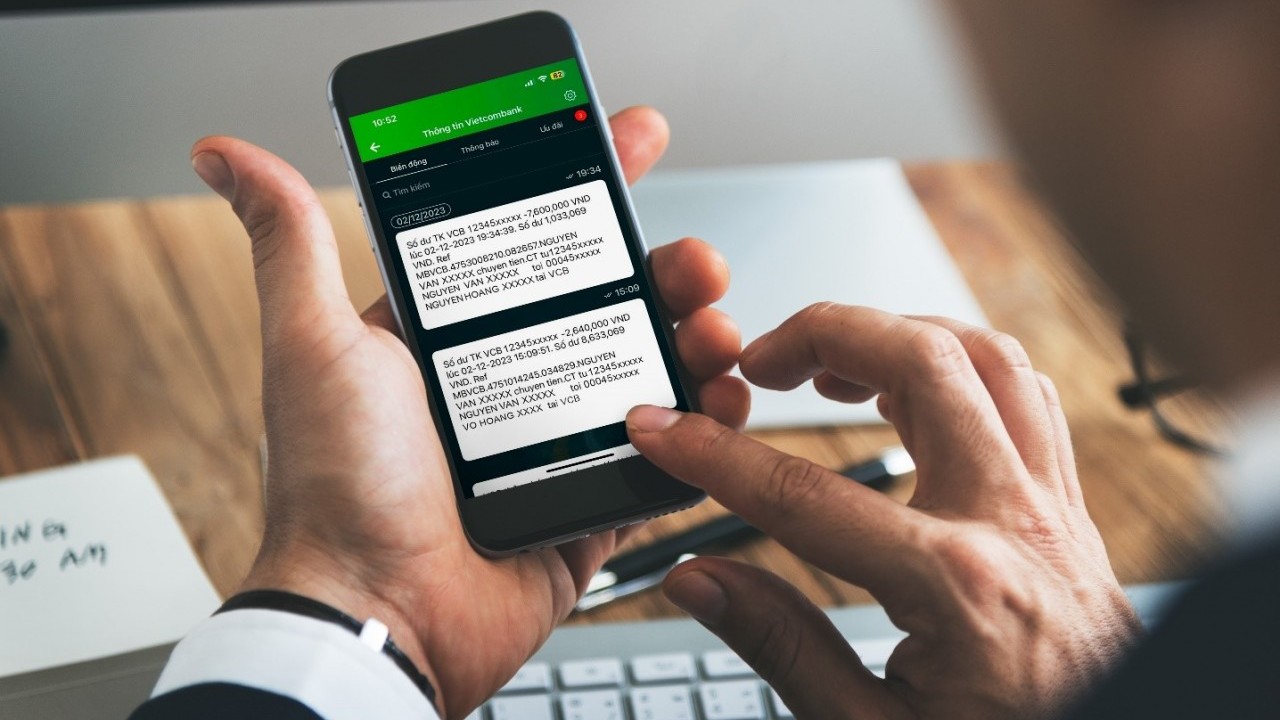 Vietcombank điều chỉnh phí dịch vụ Thông báo biến động số dư qua tin nhắn SMS