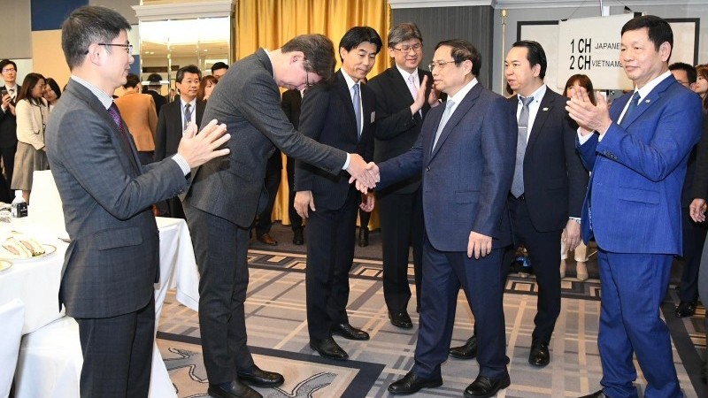 Thủ tướng Phạm Minh Chính làm việc cấp cao với các doanh nghiệp vi mạch bán dẫn hàng đầu Nhật Bản