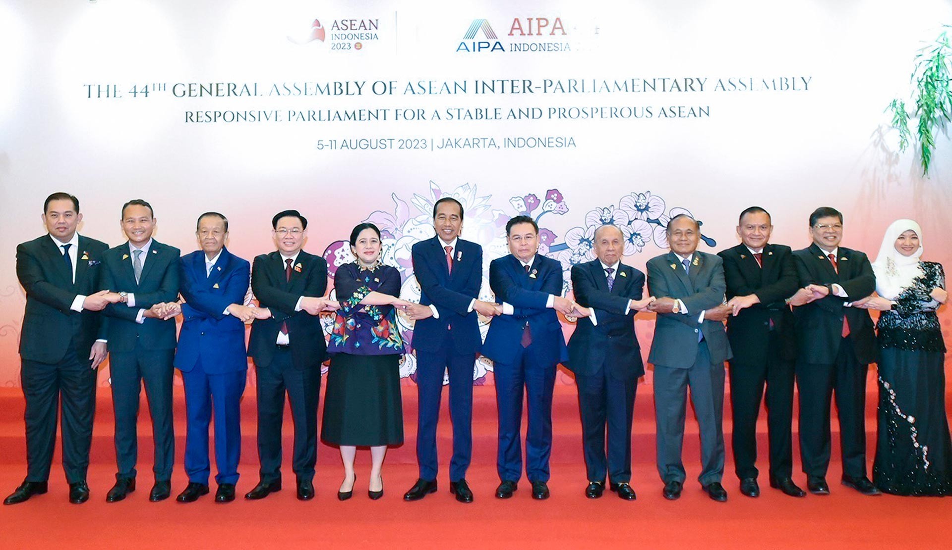 Chủ tịch Quốc hội Vương Đình Huệ dự Lễ khai mạc Đại hội đồng Liên Nghị viện các nước Đông Nam Á lần thứ 44 (AIPA-44) tại thủ đô Jakarta, Indonesia ngày 7/8/2023.