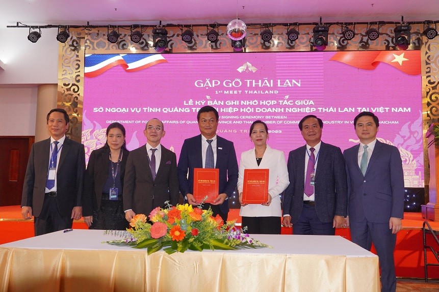 Lễ ký Bản ghi nhớ hợp tác giữa Sở Ngoại vụ Quảng Trị và Hiệp hội doanh nghiệp Thái Lan tại Việt Nam (Thaicham).