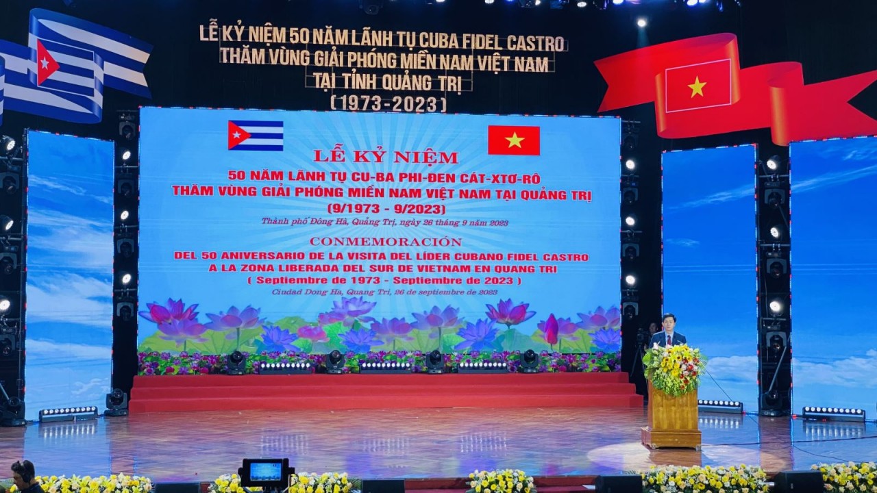 Lễ kỷ niệm 50 năm lãnh tụ Cuba Phidel Castro thăm vùng giải phóng miền Nam Việt Nam tại Đông Hà, Quảng Trị.