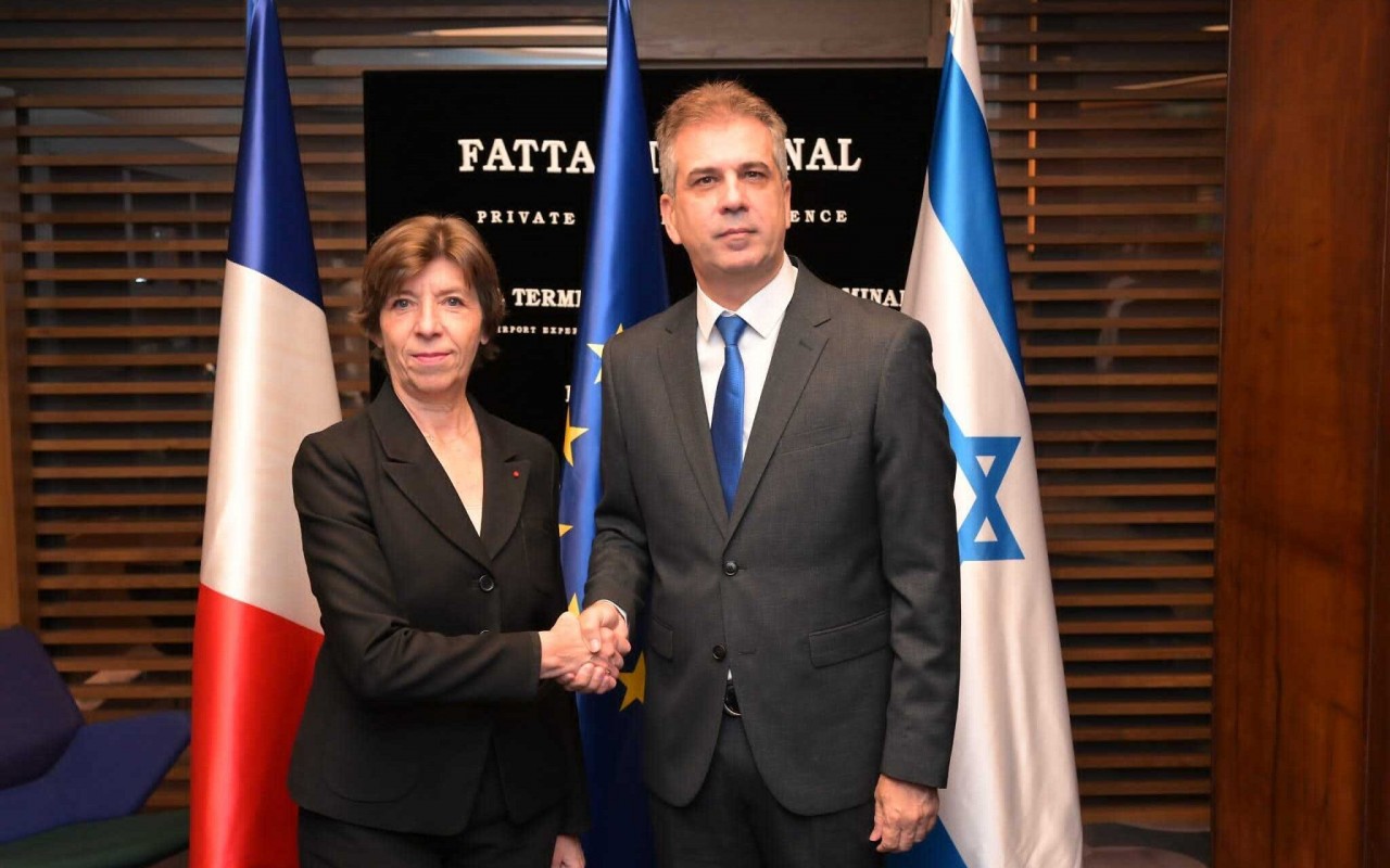 Ngoại trưởng Pháp Catherine Colonna và người đồng cấp Israel Eli Cohen tại Tel Aviv ngày 17/12/2023. (Nguồn: Times of Israel)