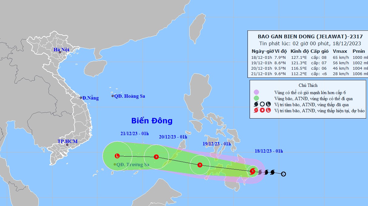 Dự báo diễn biến bão Jelawat: Khả năng vào Biển Đông; gió mạnh dần, giật cấp 8, sóng biển cao 2-4m, biển động