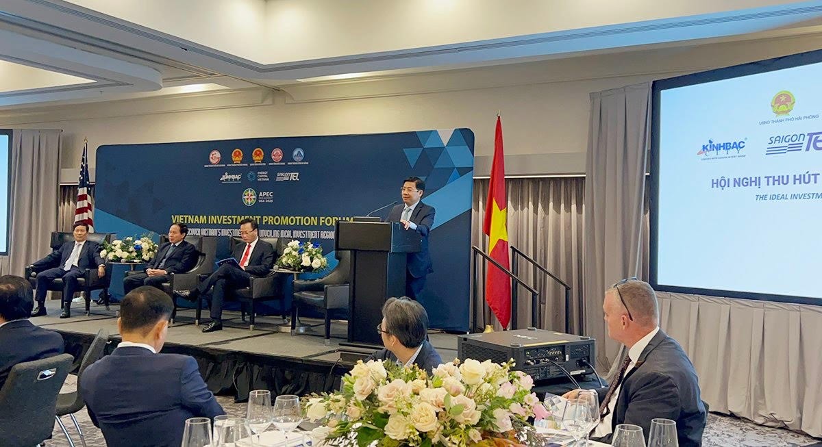 Bí thư Tỉnh ủy Dương Văn Thái phát biểu tại Tọa đàm bàn tròn kết nối doanh nghiệp Hoa Kỳ và các địa phương Việt Nam.