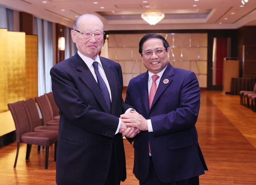 Thủ tướng Phạm Minh Chính tiếp Chủ tịch Hội đồng thúc đẩy Ngoại giao nhân dân Nhật Bản và Chủ tịch JICA