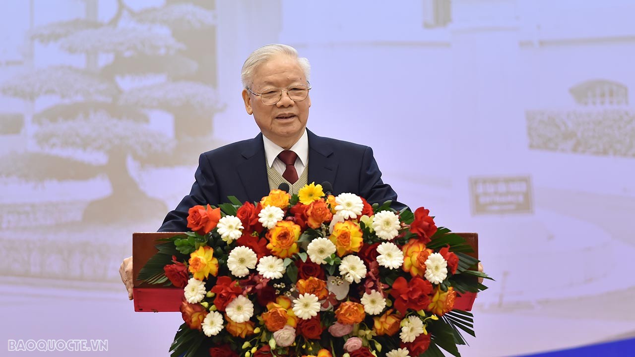 Tổng Bí thư Nguyễn Phú Trọng phát biểu chỉ đạo tại Hội nghị. (Ảnh: Tuấn Anh)