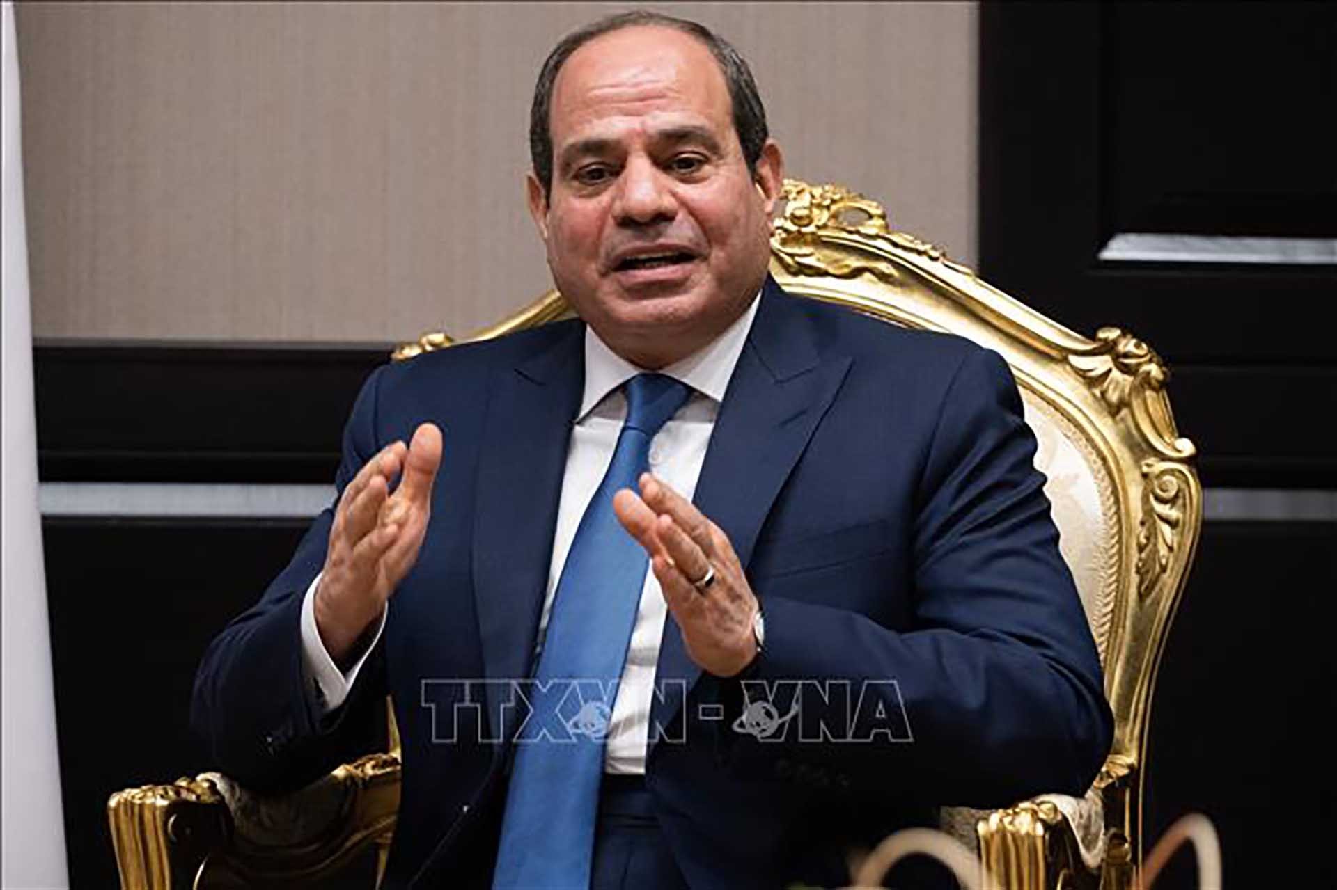 Tổng thống Ai Cập Abdel-Fattah al-Sisi tại một cuộc họp ở thành phố Sharm el-Sheikh. (Nguồn: AFP/TTXVN)