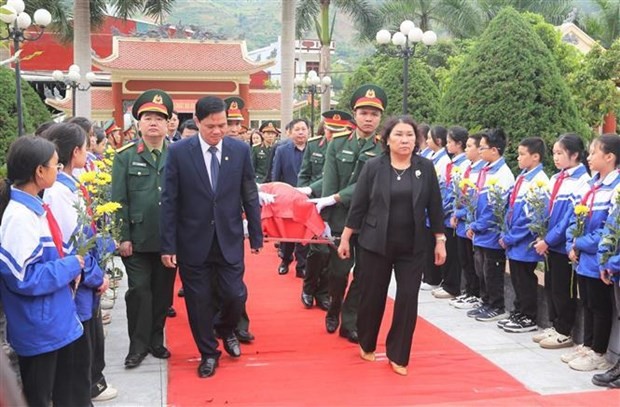 Burial service for soldier's remains repatriated from Laos