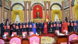 Toàn cảnh Chủ tịch nước Võ Văn Thưởng trao Quyết định phong hàm Đại sứ