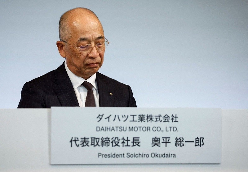Ông Soichiro Okudaira - chủ tịch của Daihatsu Motor tại buổi họp báo ở Tokyo (Nhật Bản) vào hôm 20/12.