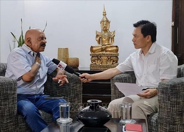 former Deputy National Security Advisor of India SD Pradhan at the interview. (Photo: VNA)